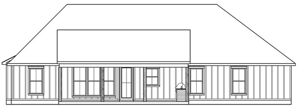 Rear Elevation for House Plan #909881