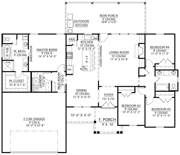 Main Floor Plan for House Plan #909881