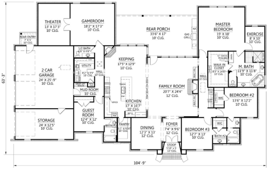 Main Floor Plan for House Plan #906704