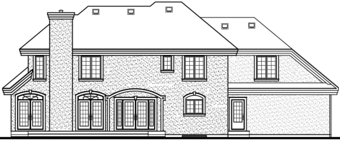Rear Elevation for House Plan #145982