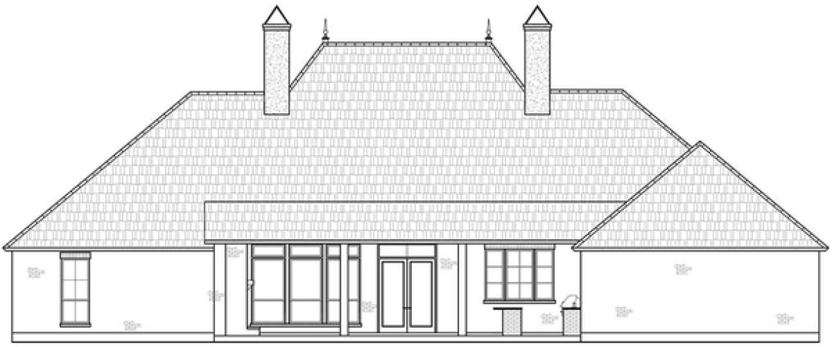 Rear Elevation for House Plan #900713
