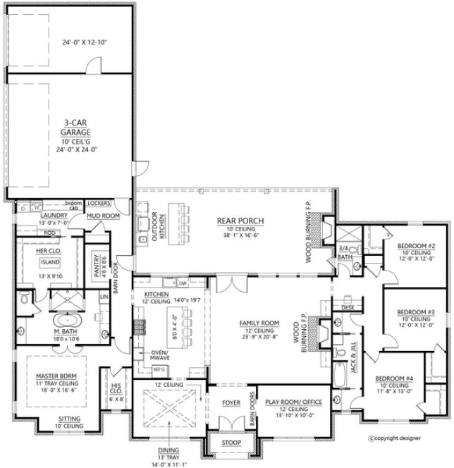 Main Floor Plan for House Plan #900713
