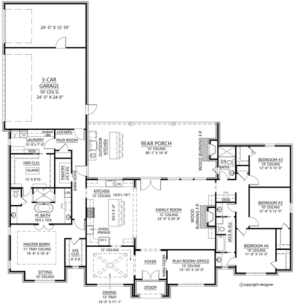 Main Floor Plan for House Plan #900713