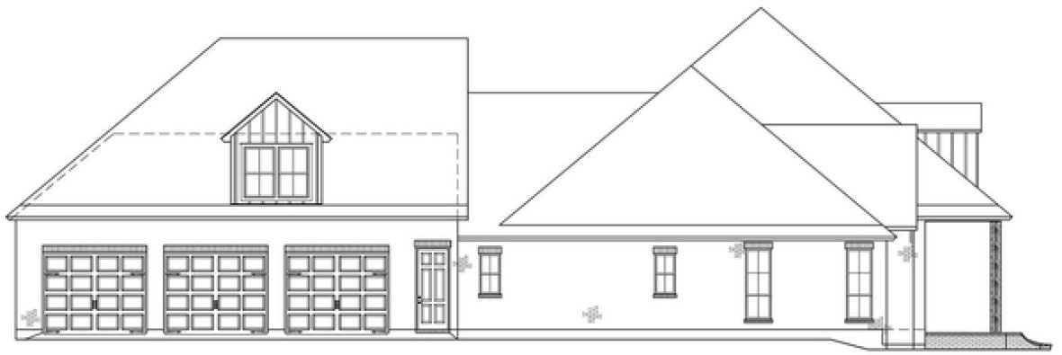 Left Elevation for House Plan #903723