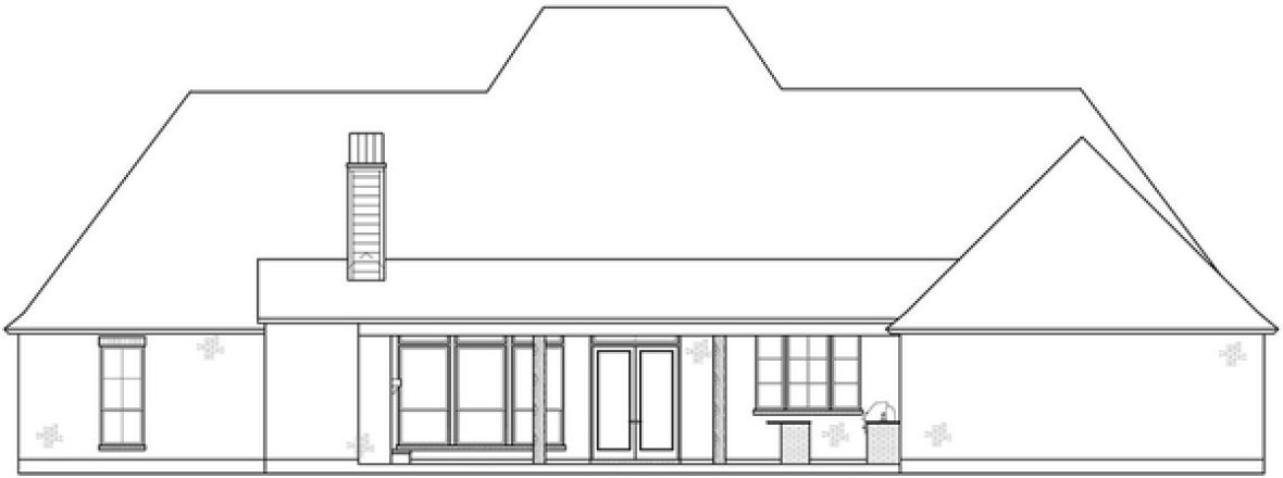 Rear Elevation for House Plan #903723