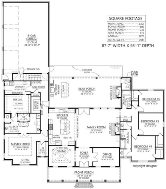 Main Floor Plan for House Plan #903723