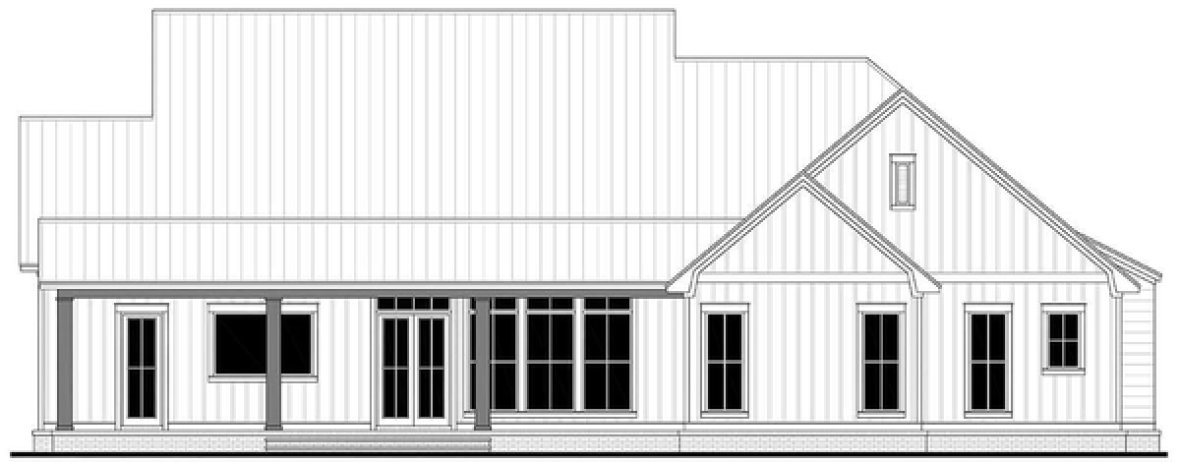 Rear Elevation for House Plan #308583