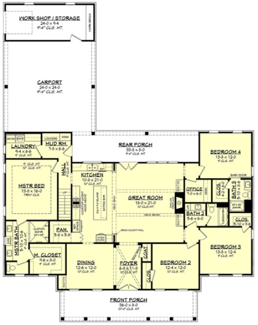 Main Floor Plan for House Plan #300932