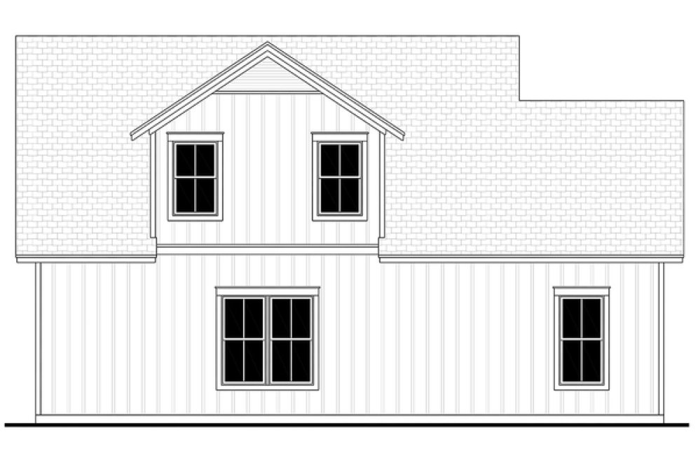 Rear Elevation for House Plan #305851