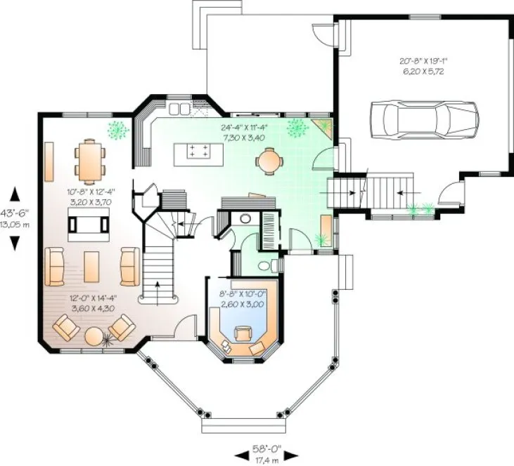 Main Floor Plan for House Plan #146982
