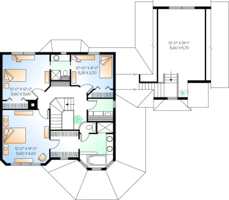 Second Floor Plan for House Plan #146982