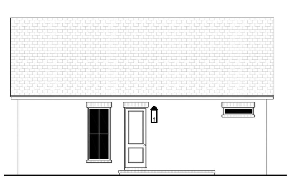 Rear Elevation for House Plan #306911