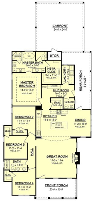 Main Floor Plan for House Plan #303022