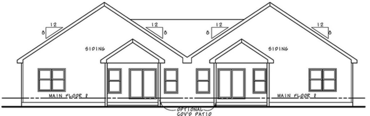Rear Elevation for House Plan #154772