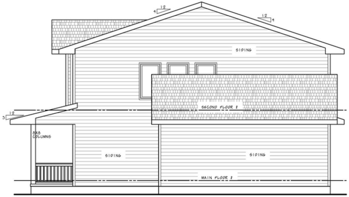 Right Elevation for House Plan #158381