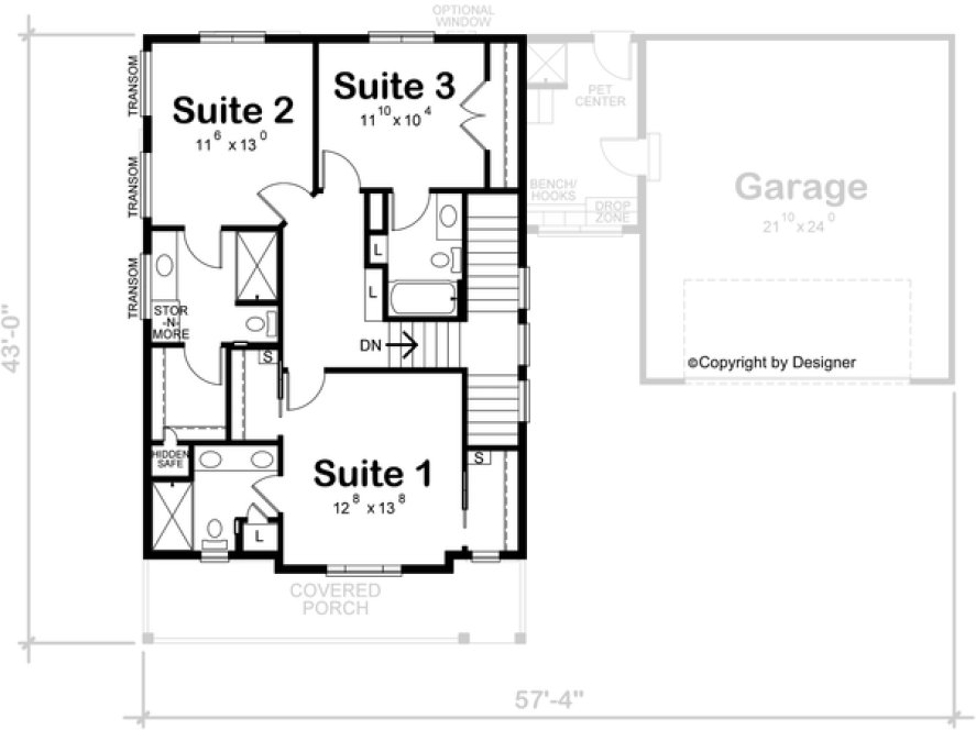 Second Floor Plan for House Plan #158381