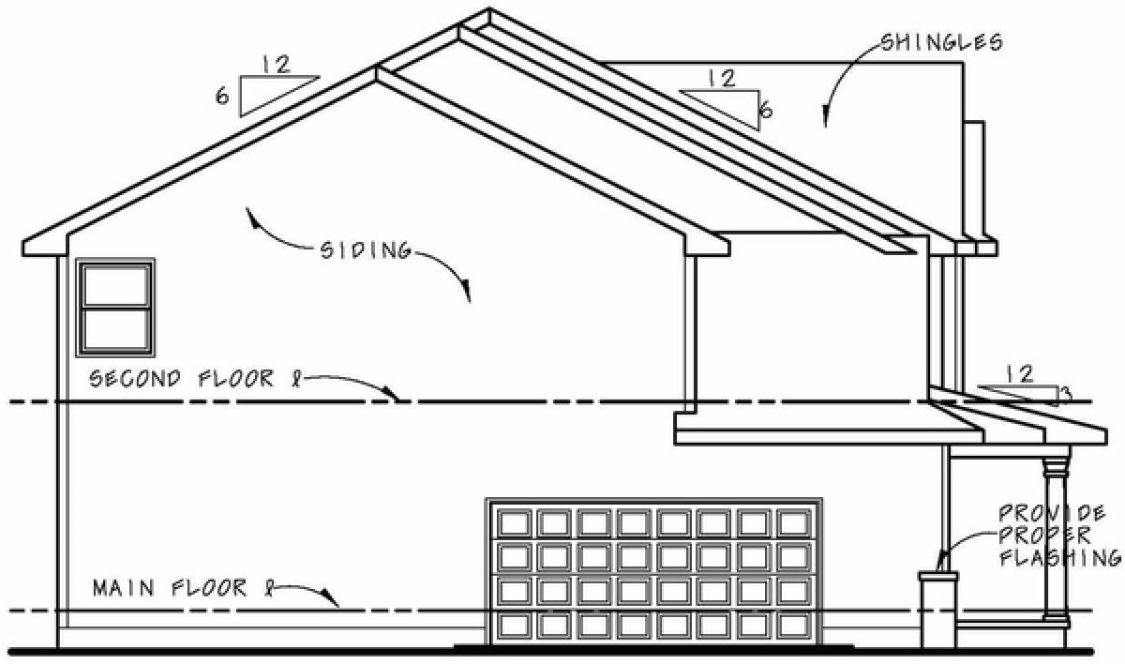 Left Elevation for House Plan #158944