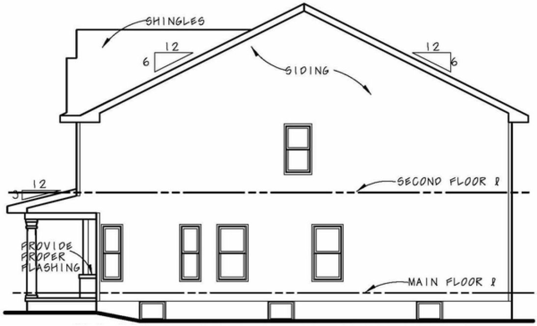 Right Elevation for House Plan #158944