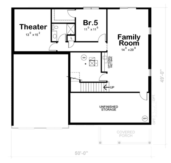 Basement Plan for House Plan #158944