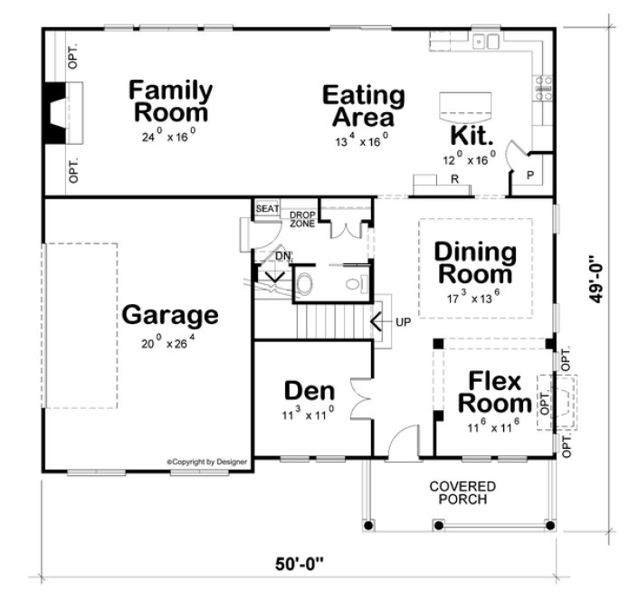 Main Floor Plan for House Plan #158944
