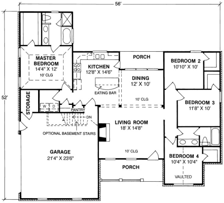 Main Floor Plan for House Plan #249204