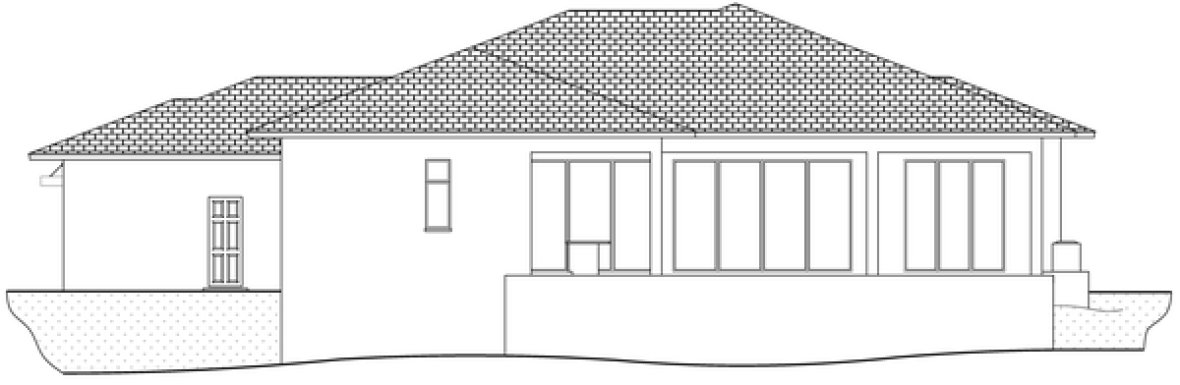 Rear Elevation for House Plan #776033