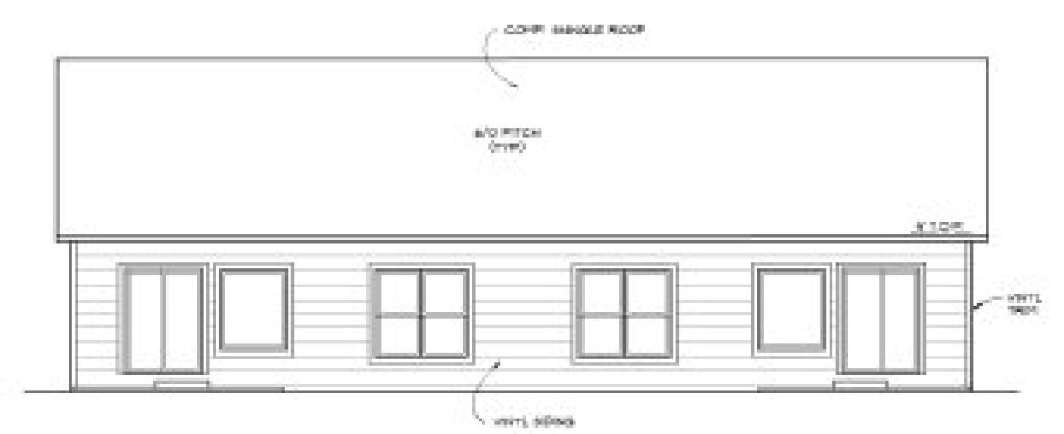 Rear Elevation for House Plan #356712