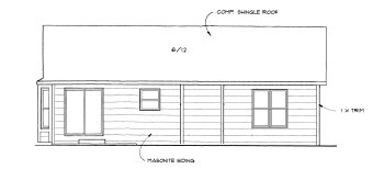Rear Elevation for House Plan #354790
