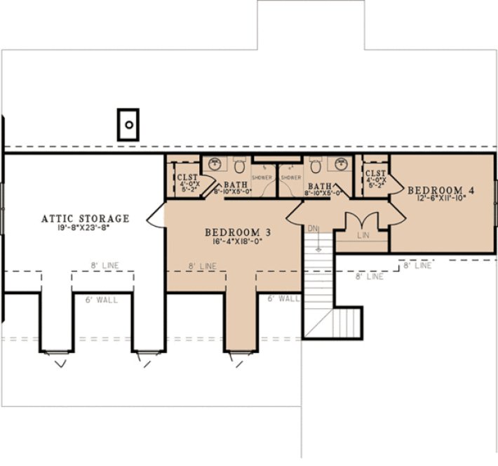 Second Floor Plan for House Plan #319182