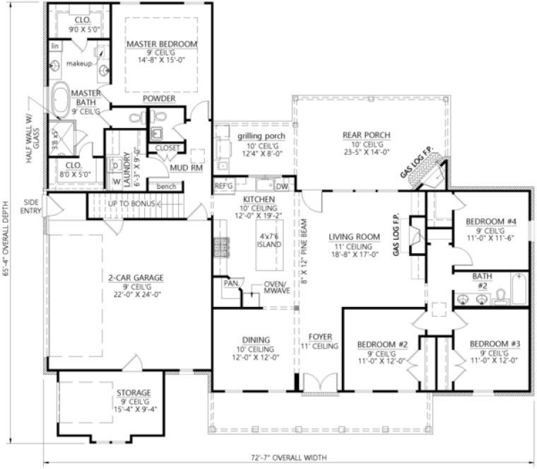 Main Floor Plan for House Plan #904422