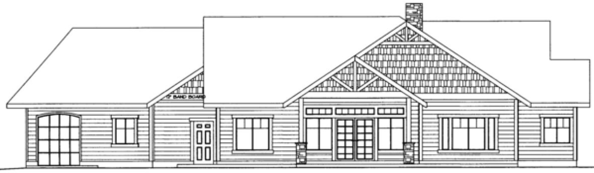 Rear Elevation for House Plan #457622