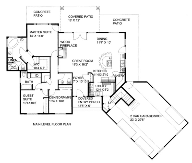 Main Floor Plan for House Plan #457622