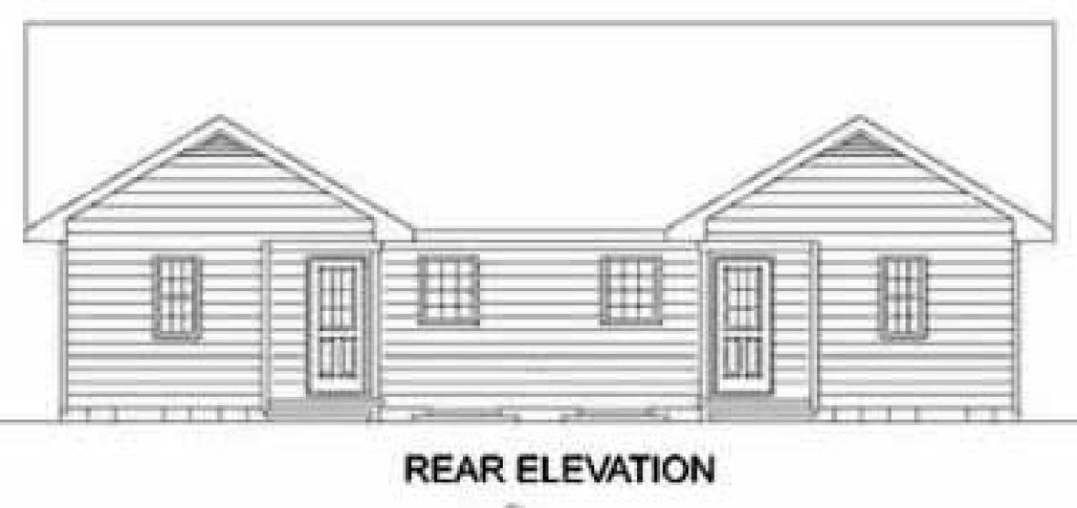 Rear Elevation for House Plan #658461