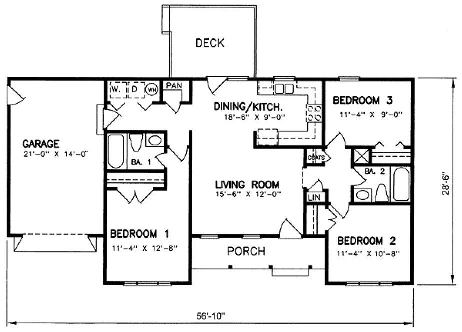 Main Floor Plan for House Plan #651011