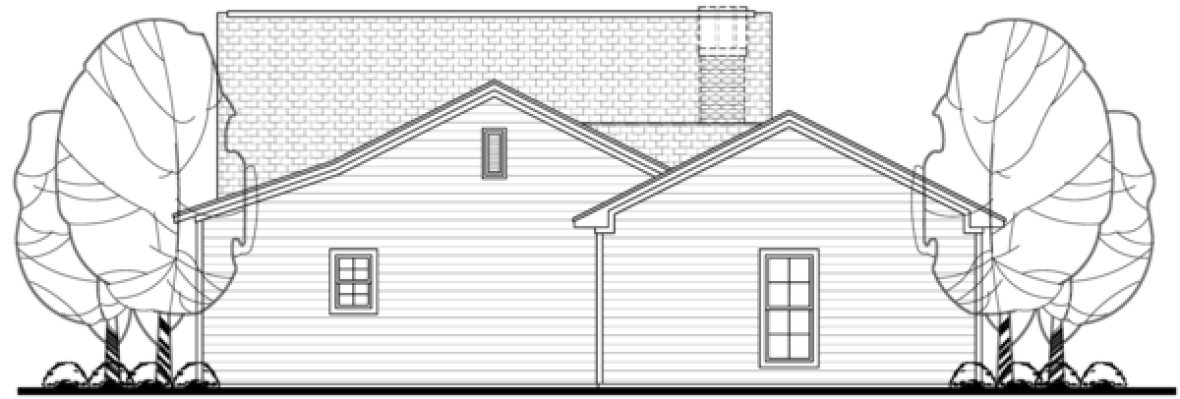 Rear Elevation for House Plan #305741