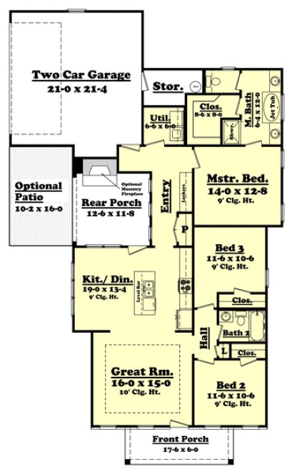 Main Floor Plan for House Plan #305741