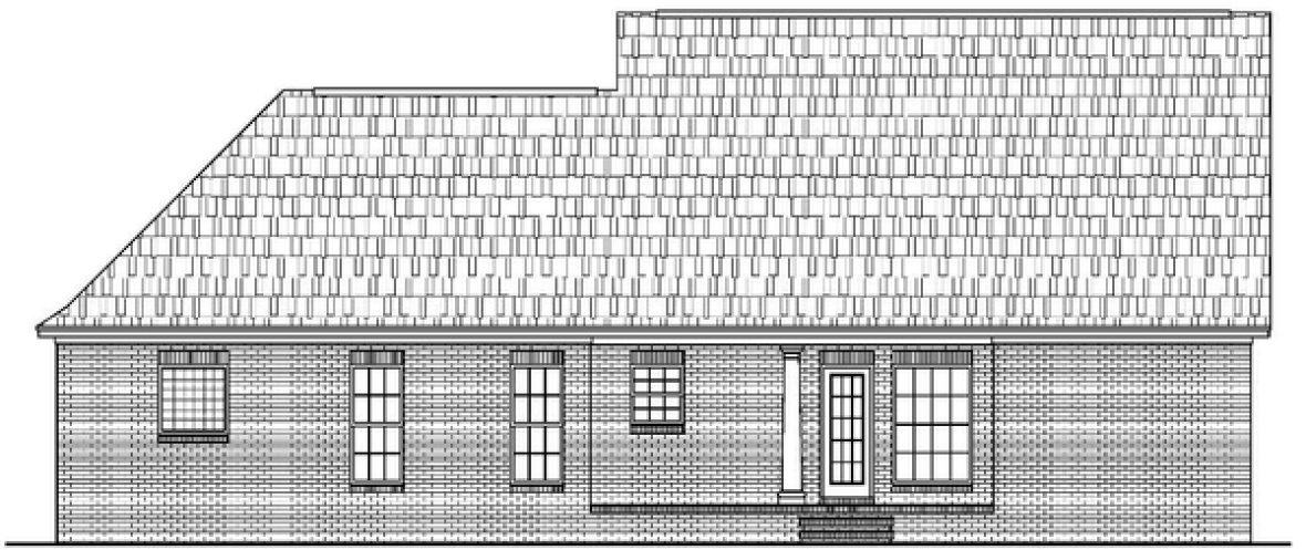 Rear Elevation for House Plan #300051
