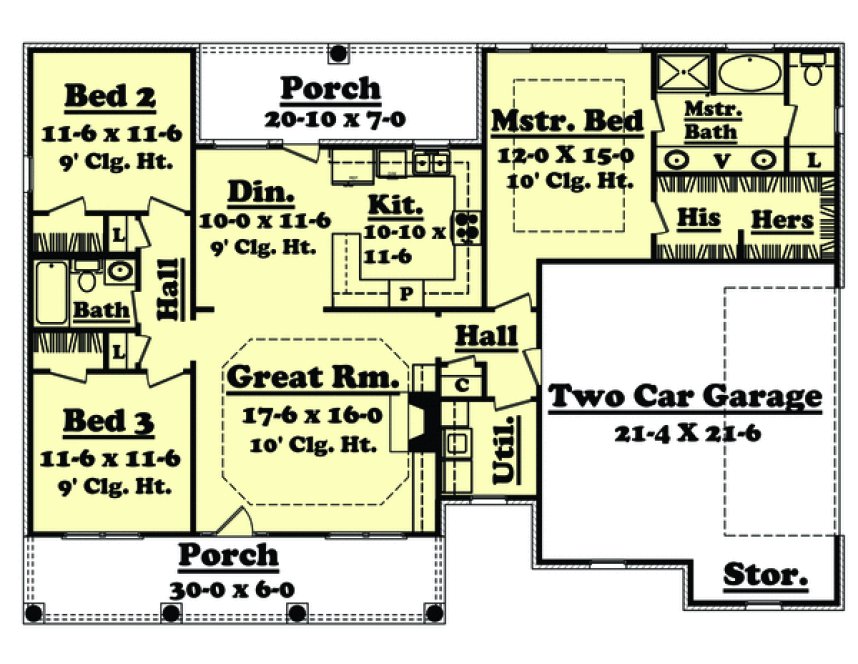 Main Floor Plan for House Plan #300051