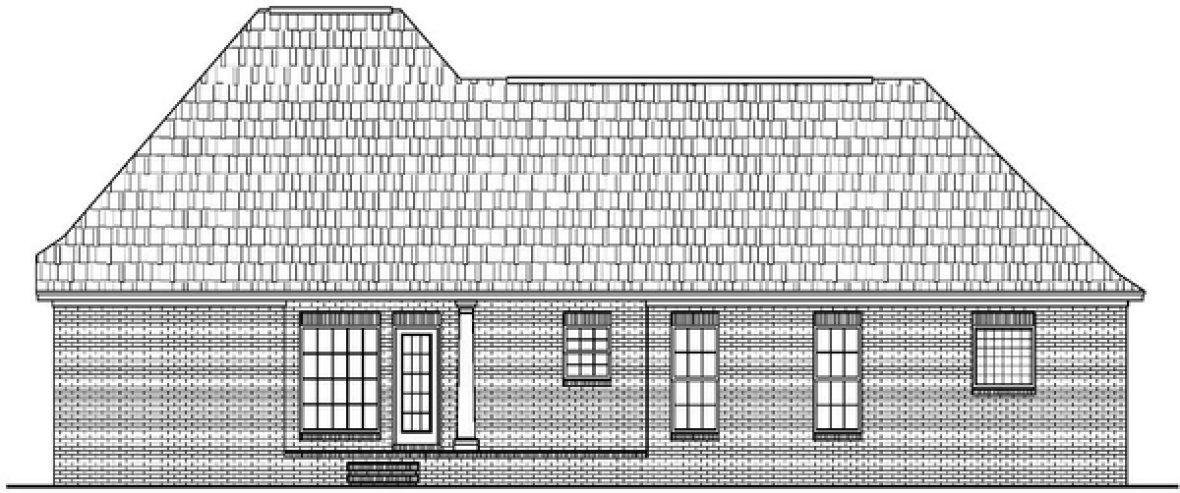 Rear Elevation for House Plan #303051