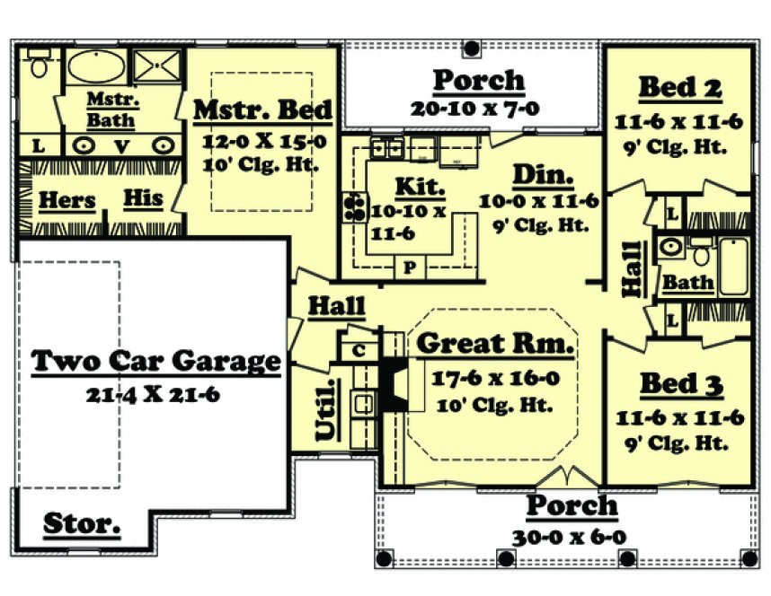Main Floor Plan for House Plan #303051
