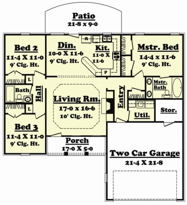 Main Floor Plan for House Plan #302041