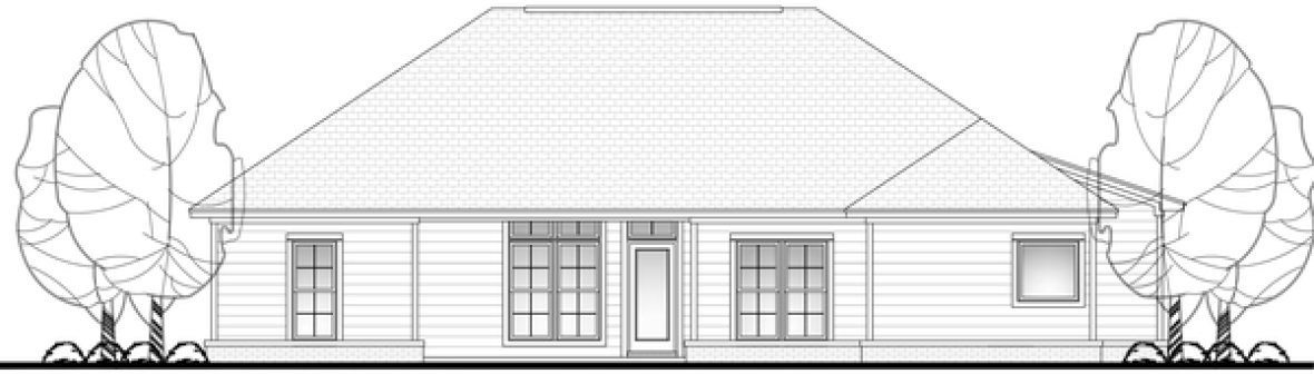 Rear Elevation for House Plan #309651