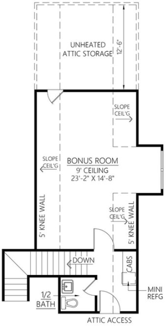 Attic Plan for House Plan #906452