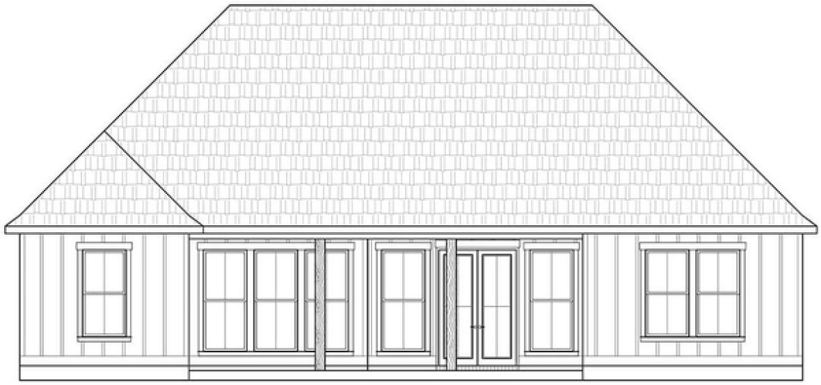 Rear Elevation for House Plan #901491