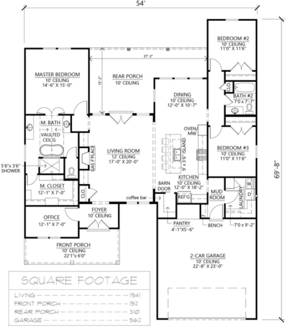 Main Floor Plan for House Plan #901491