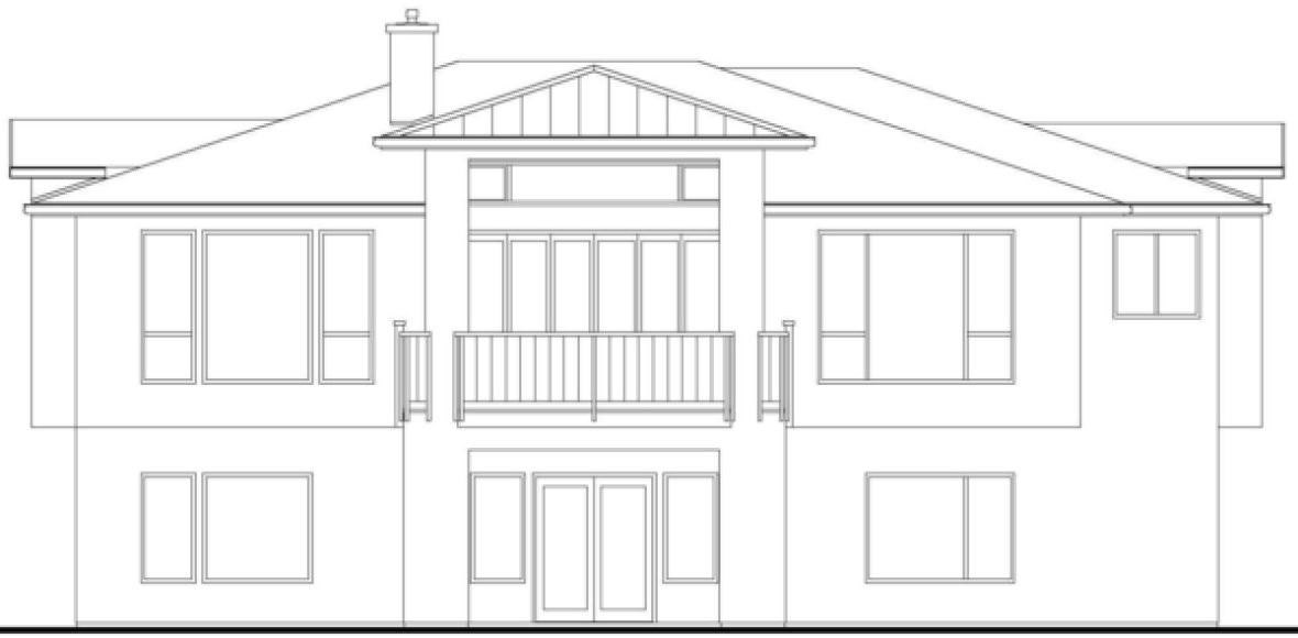 Rear Elevation for House Plan #577062