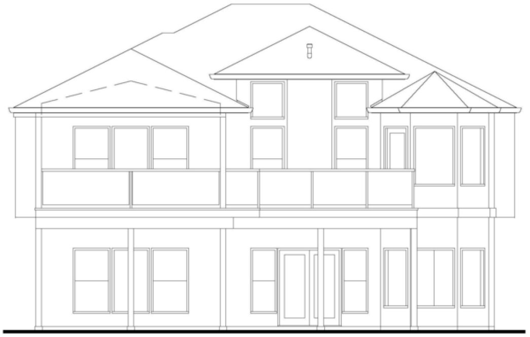 Rear Elevation for House Plan #578603