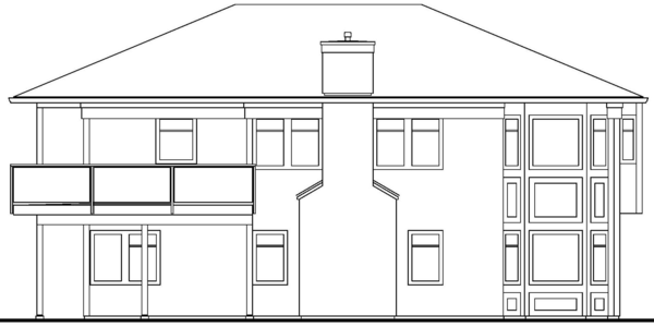 Rear Elevation for House Plan #572662