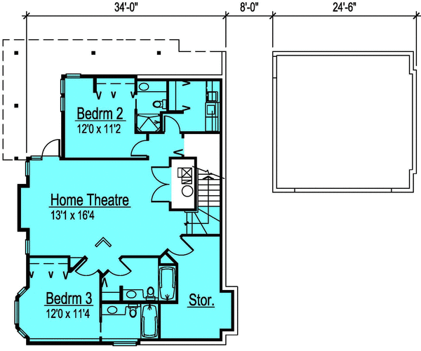 Basement Plan for House Plan #572662