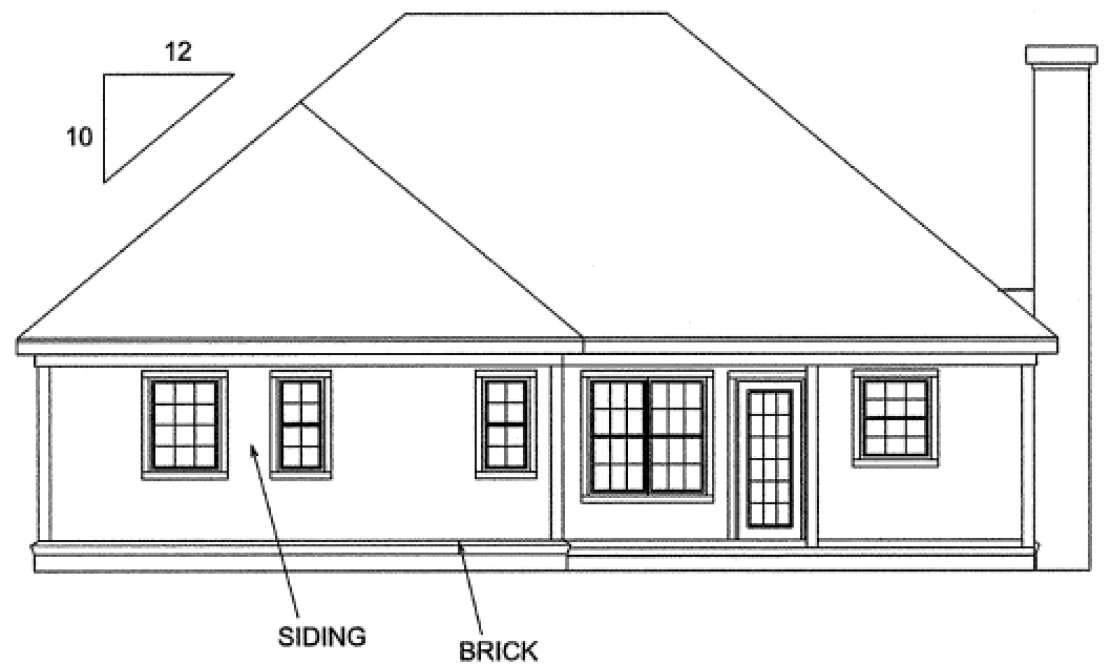 Rear Elevation for House Plan #245404